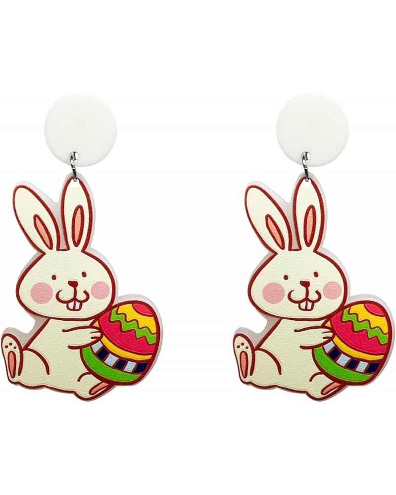 Easter Earrings for Women Girls,Cute Colorful Acrylic Easter Bunny Earrings,Easter Egg Rabbit Earrings,Cute Animal Earrings C...