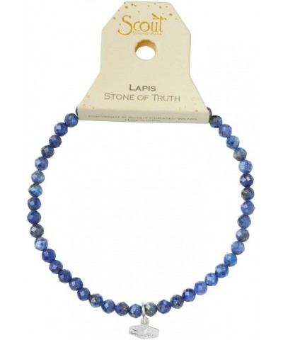 Mini Faceted Stone Stacking Bracelet - Lapis/Silver, (SP001) $10.83 Bracelets