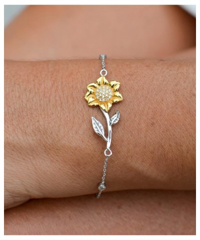 Sunflower Bracelet Sterling Silver Message Card Jewelry for Women Gift for Daughter Granddaughter Mother Friendship Graduatio...