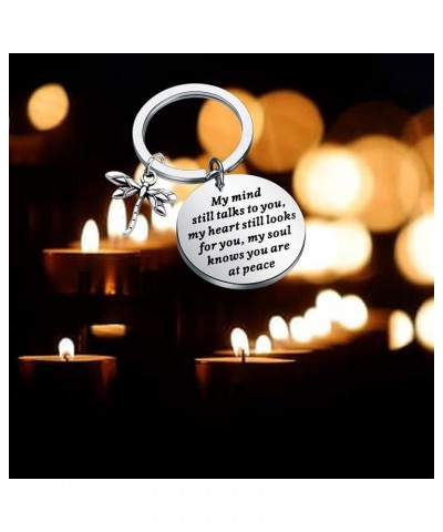 Dragonfly Memorial Gift Loss of Loved One Gift My Mind Still Talks To You Sympathy Keychain My Mind Dragonfly $10.58 Pendants