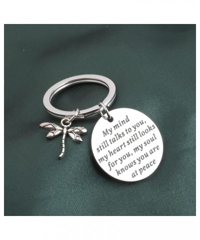 Dragonfly Memorial Gift Loss of Loved One Gift My Mind Still Talks To You Sympathy Keychain My Mind Dragonfly $10.58 Pendants