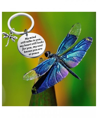 Dragonfly Memorial Gift Loss of Loved One Gift My Mind Still Talks To You Sympathy Keychain My Mind Dragonfly $10.58 Pendants