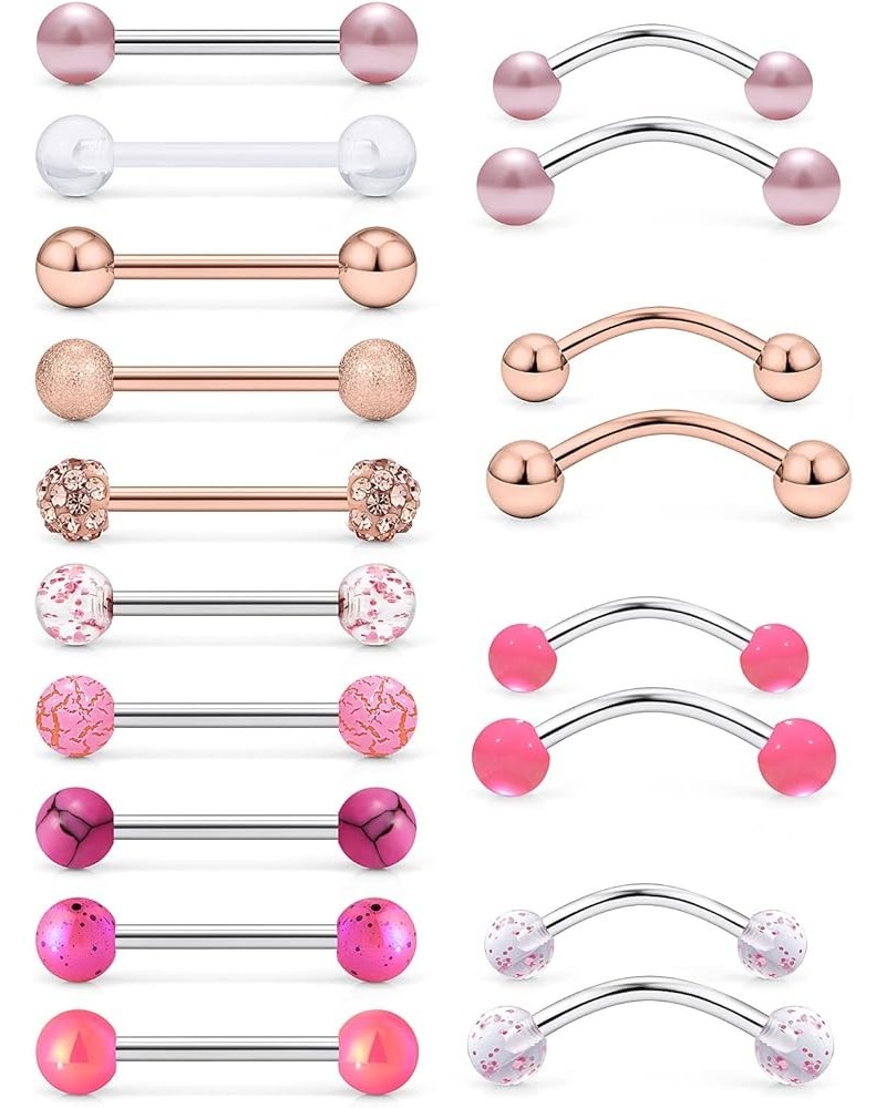 14G Tongue Rings Snake Frog Eyes Piercing Jewelry for Women Men Surgical Steel Plastic Tongue Rings Para La Lengua Aretes Ros...