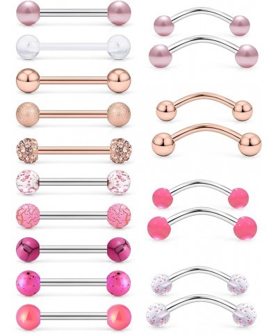 14G Tongue Rings Snake Frog Eyes Piercing Jewelry for Women Men Surgical Steel Plastic Tongue Rings Para La Lengua Aretes Ros...