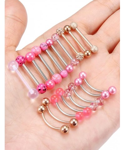 14G Tongue Rings Snake Frog Eyes Piercing Jewelry for Women Men Surgical Steel Plastic Tongue Rings Para La Lengua Aretes Ros...