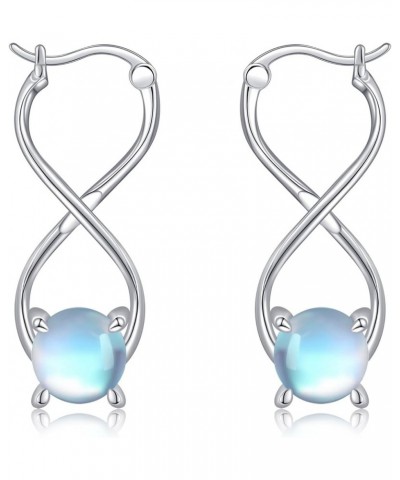 Infinity Earrings Sterling Silver Infinity Hoop Earrings Figure 8 Twisted Earrings for Women Jewelry moonstone infinity $14.1...