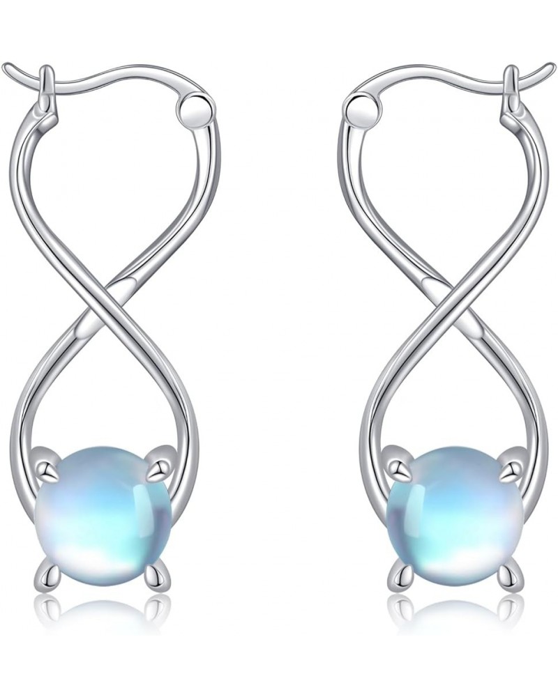 Infinity Earrings Sterling Silver Infinity Hoop Earrings Figure 8 Twisted Earrings for Women Jewelry moonstone infinity $14.1...