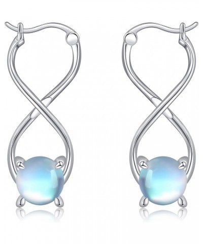 Infinity Earrings Sterling Silver Infinity Hoop Earrings Figure 8 Twisted Earrings for Women Jewelry moonstone infinity $14.1...