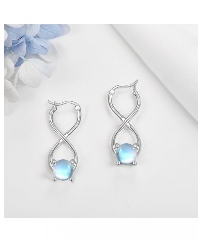 Infinity Earrings Sterling Silver Infinity Hoop Earrings Figure 8 Twisted Earrings for Women Jewelry moonstone infinity $14.1...