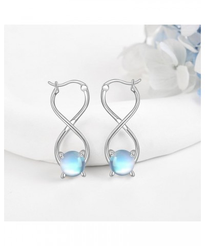 Infinity Earrings Sterling Silver Infinity Hoop Earrings Figure 8 Twisted Earrings for Women Jewelry moonstone infinity $14.1...