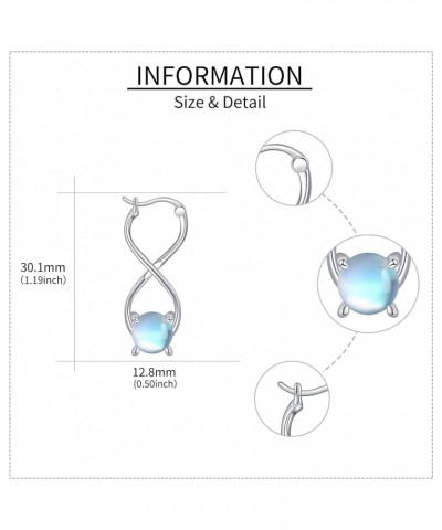 Infinity Earrings Sterling Silver Infinity Hoop Earrings Figure 8 Twisted Earrings for Women Jewelry moonstone infinity $14.1...