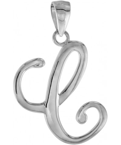 Small 3/4 inch Sterling Silver Script Initial C Pendant Necklace for Women Flawless High Polished 16-20 inch with 16 inch 0.8...