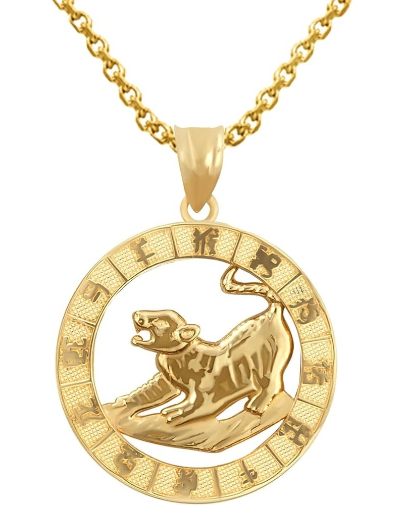 10K Yellow Gold Chinese Zodiac Pendant Necklace Tiger 18.0 Inches $105.59 Necklaces