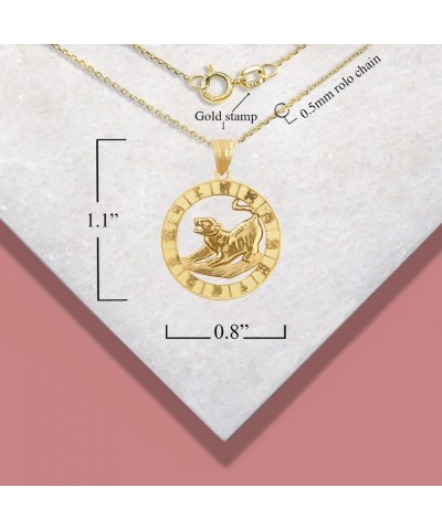 10K Yellow Gold Chinese Zodiac Pendant Necklace Tiger 18.0 Inches $105.59 Necklaces