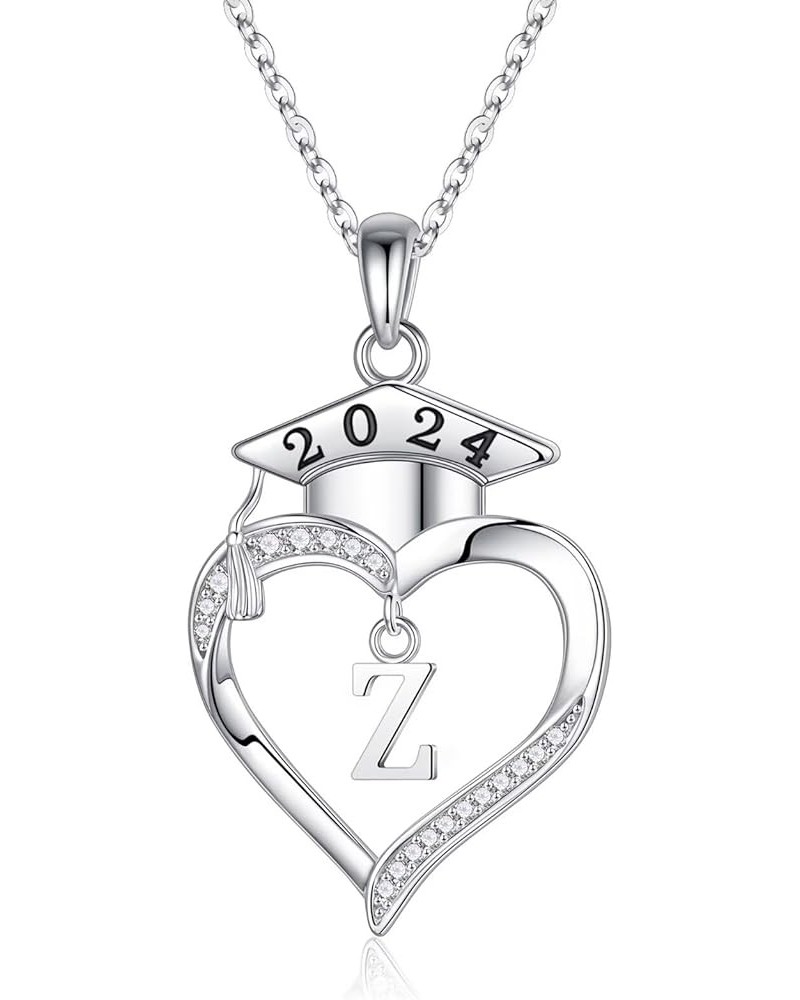 2024 Graduation Gifts - 925 Sterling Silver Heart Initial Letter Necklace 2024 High School College Graduation Gifts for Her W...