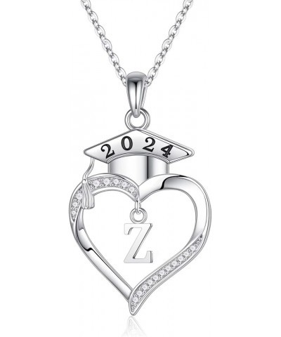 2024 Graduation Gifts - 925 Sterling Silver Heart Initial Letter Necklace 2024 High School College Graduation Gifts for Her W...