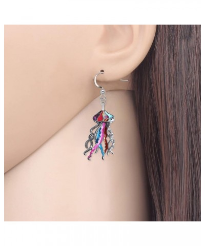 Enamel Alloy Cute Jellyfish Earrings Dangle Drop Ocean Animals Jewelry Charms Gifts for Women Girls Kids Accessories Multi $9...