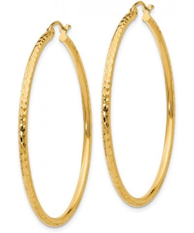 14K Yellow Gold Engraved Diamond Cut Round Hoop Earrings | Real 14K Gold Earrings for Women | Fine Jewerly |Gifts for Women 5...