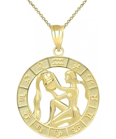 14k Yellow Gold Zodiac Pendant Necklace 18.0 Inches Aquarius $92.39 Necklaces