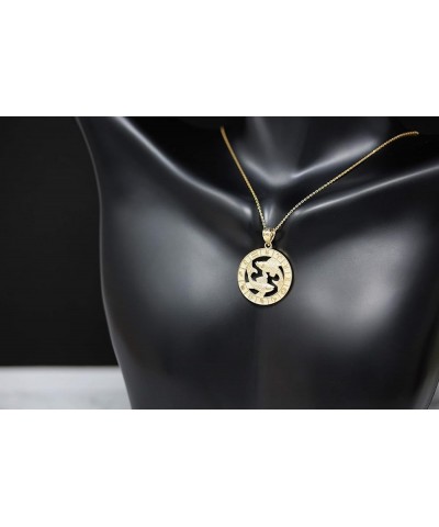 14k Yellow Gold Zodiac Pendant Necklace 18.0 Inches Aquarius $92.39 Necklaces