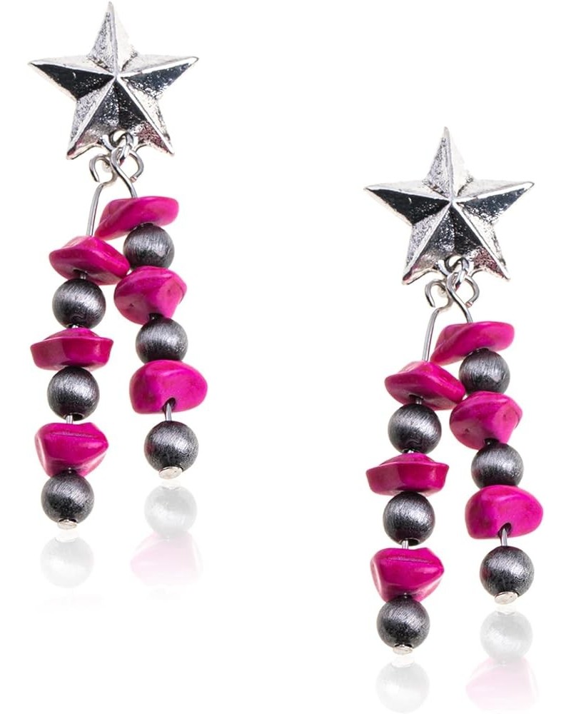 Rustic Couture's Western Earrings for Women Cowgirl Dangling Turquiose Concho Western Jewelry Z-Hot Pink $8.62 Earrings