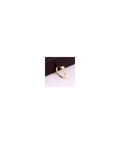 Titanuim Steel Rose Gold Color Ring Crystal Ring for Women Couple Finger Rings Wedding Size5-9 $9.60 Bracelets