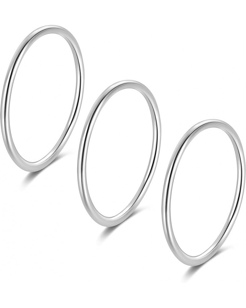 925 Sterling Silver Knuckle Rings for Women Minimalist Thin Stacking Rings Set 3PCS Midi Pinky Ring Size 2.5-8.5 5 SET 3 $11....