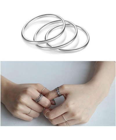 925 Sterling Silver Knuckle Rings for Women Minimalist Thin Stacking Rings Set 3PCS Midi Pinky Ring Size 2.5-8.5 5 SET 3 $11....