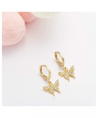 Cross Spike Punk Earrings for Women - Lock Punk Hamsa Hand Drop Dangle Earrings - 14K Gold Plated CZ Starfish Huggie Drop Ear...