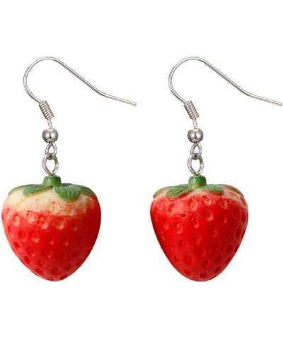 Strawberry Earrings for Women, Cute Fruit Strawberry Acrylic Earrings for Girls, Red Strawberry Dangle Earrings Hypoallergeni...