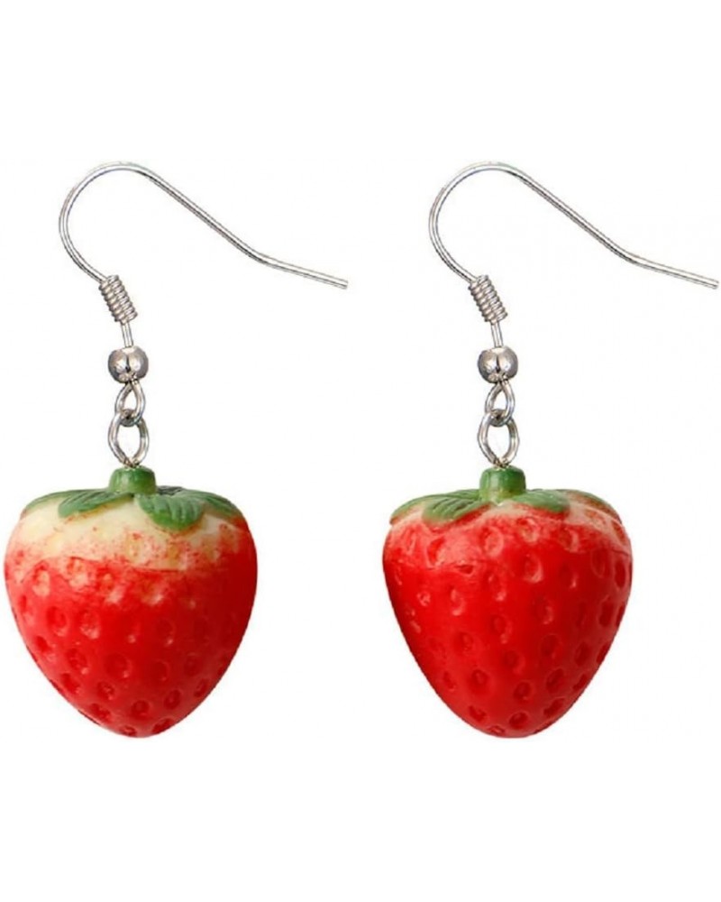 Strawberry Earrings for Women, Cute Fruit Strawberry Acrylic Earrings for Girls, Red Strawberry Dangle Earrings Hypoallergeni...