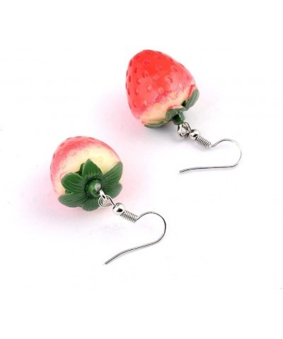 Strawberry Earrings for Women, Cute Fruit Strawberry Acrylic Earrings for Girls, Red Strawberry Dangle Earrings Hypoallergeni...