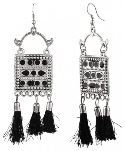 Indian Oxidized Jewelry Boho Vintage Tribal Antique Crystal Dangle Faux Pearl Drop Statement Earrings for Women Multipack 2 $...