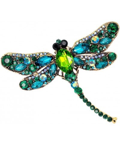 Exaggerate Dragonfly Brooch Pin Vintage Rhinestone Dragonfly Butterfly Pin Women Girls Crystal Dragonfly Safty Pin Charm Clot...