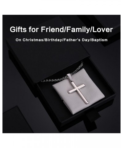 925 Sterling Silver Cross Necklace for Men Women 3mm Stainless Steel Wheat Cross Chain Crucifix Pendant Silver Cross Chain Ne...