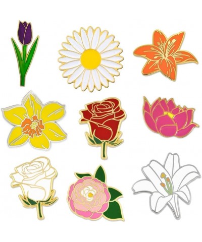 Flower Trendy Enamel Lapel Pin 9pc Pin Set Set of 9 $17.64 Others