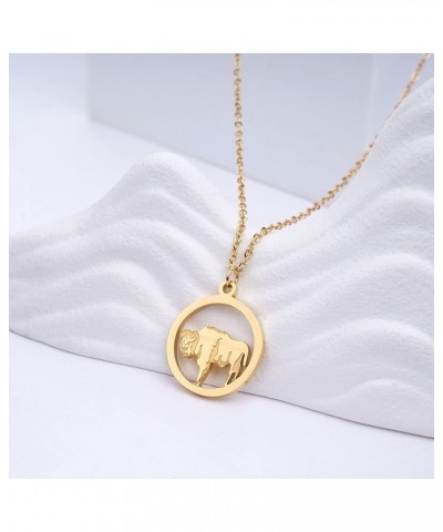 Animal Necklace for Women Silver Gold Plated Wildlife Nature Animal Pendant Circle Necklace Bear Moose Deer Elk Necklace Natu...