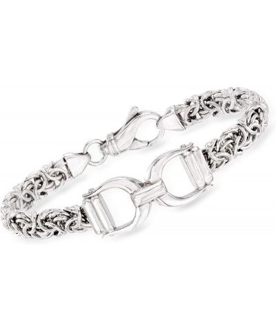 Italian Sterling Silver Horsebit Byzantine Bracelet. 8 inches $43.20 Bracelets