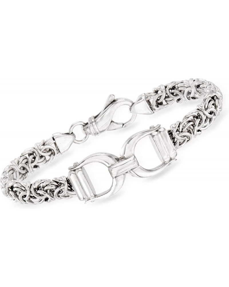 Italian Sterling Silver Horsebit Byzantine Bracelet. 8 inches $43.20 Bracelets