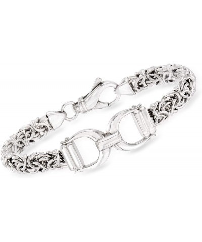 Italian Sterling Silver Horsebit Byzantine Bracelet. 8 inches $43.20 Bracelets