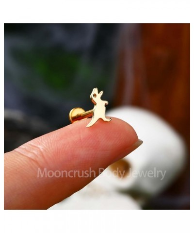 Cute Dinosaur 14K Gold Cartialge Earrings Stud 16G Halloween Threadless Flat Back Helix Earrings Dainty Push in Medusa Tragus...