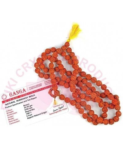 Certified Original Nepali 108+1 Rudraksha Mala for Wearing and Japa Mala 5 Mukhi Rudraksha Mala $13.05 Necklaces