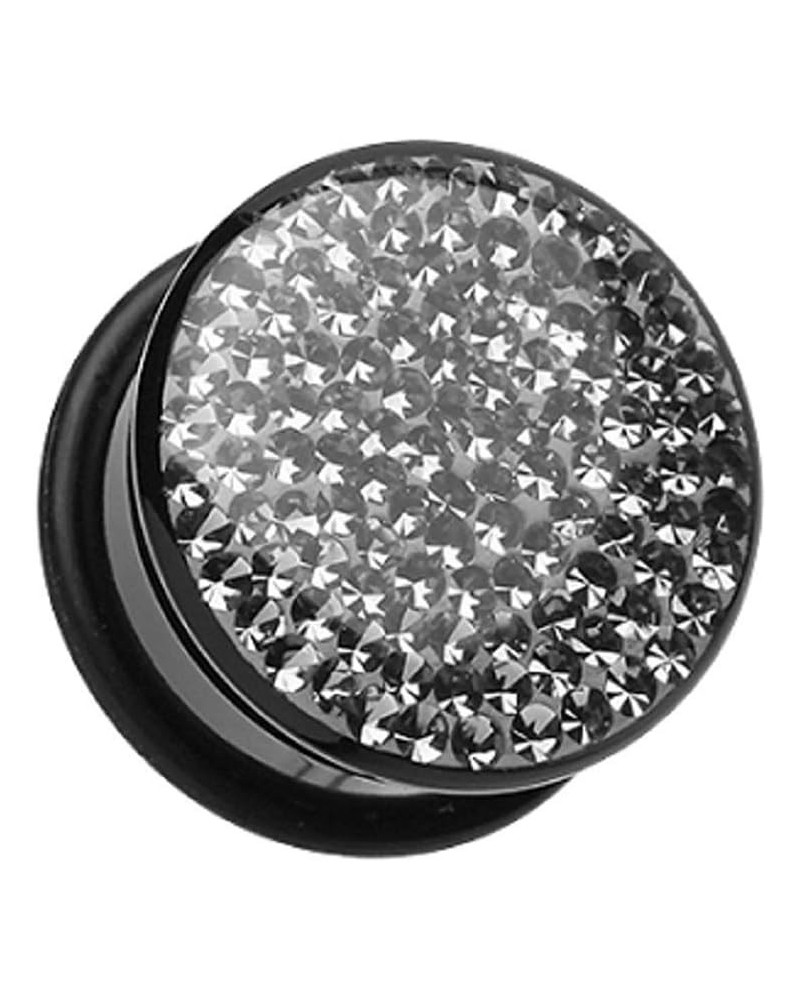 Brilliant Sparkles Black Body Single Flared Ear Gauge Plug 00 GA (10mm), Hematite $11.95 Body Jewelry