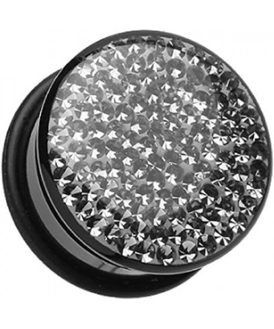 Brilliant Sparkles Black Body Single Flared Ear Gauge Plug 00 GA (10mm), Hematite $11.95 Body Jewelry