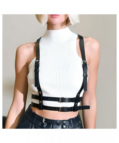 Punk Waist Leather Chain Belt Harness Strappy Adjustable Body Accessories Double Belt $11.39 Body Jewelry