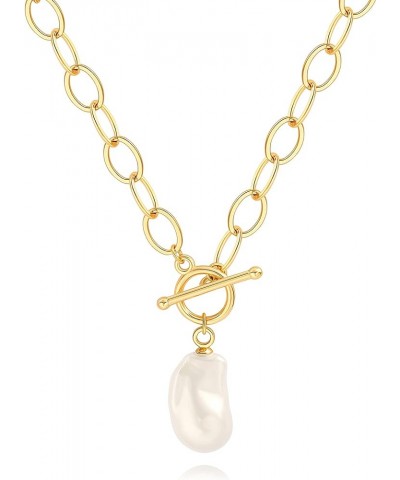 18K Gold Oval Dainty Layered/Satellite/Paperclip Chain Necklace for Women. 4. Baroque pearl $9.17 Necklaces