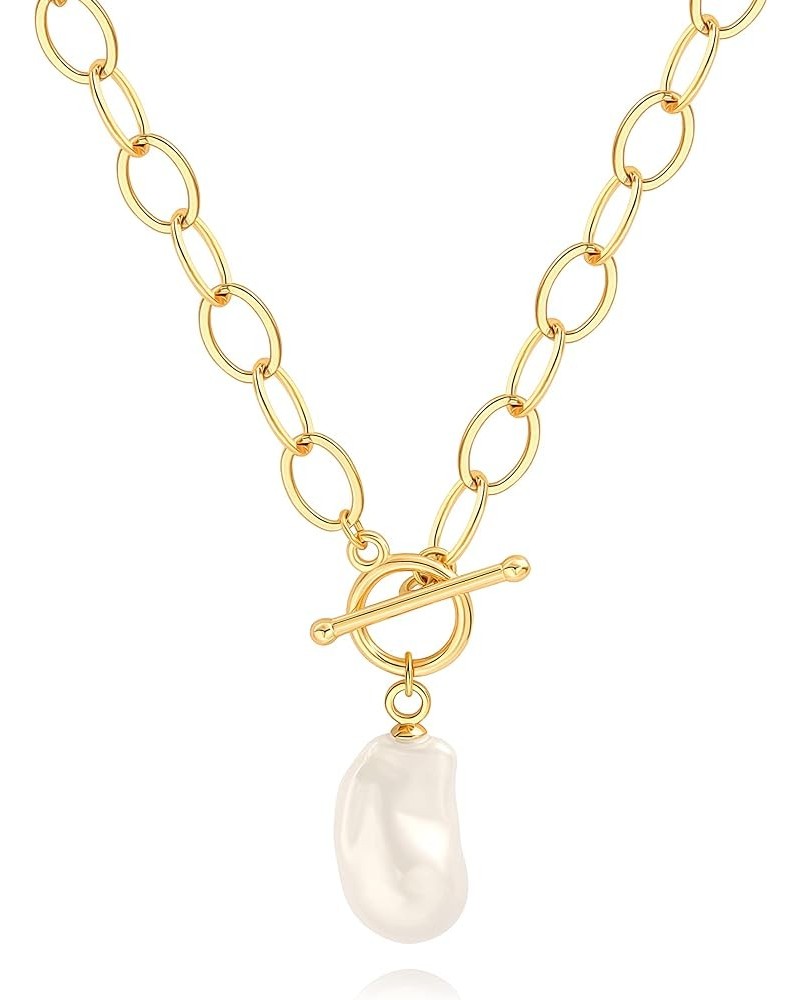 18K Gold Oval Dainty Layered/Satellite/Paperclip Chain Necklace for Women. 4. Baroque pearl $9.17 Necklaces