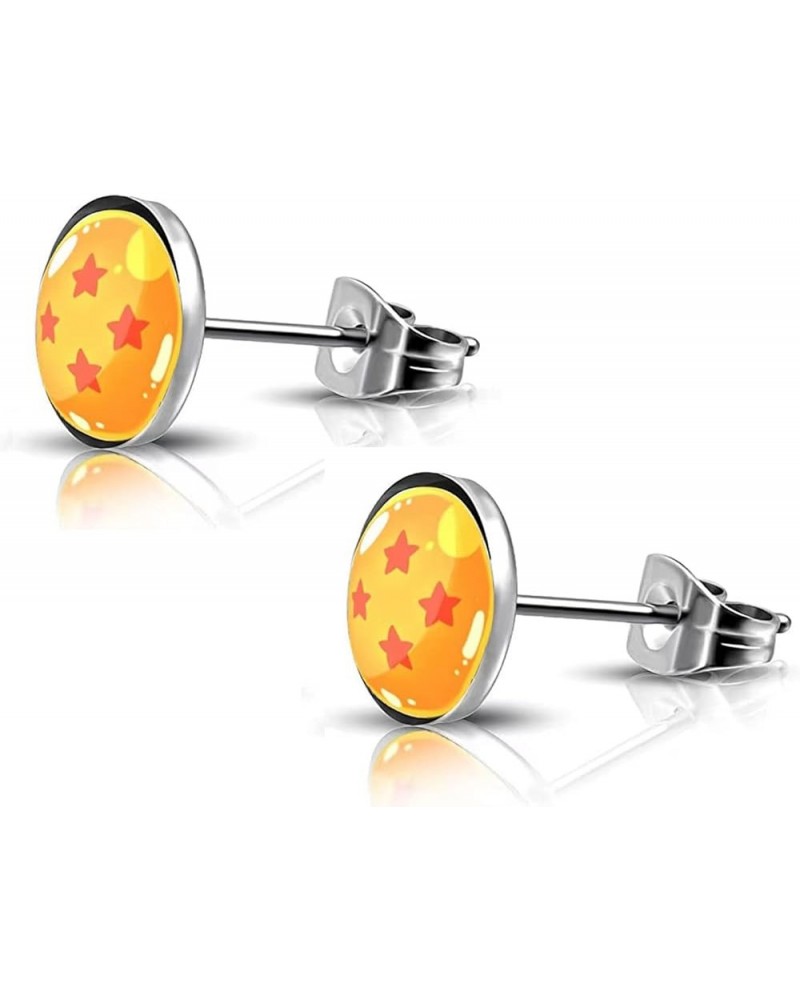 316L Surgical Stainless Steel Anime Earring Round Circle Button Stud Post Earrings 10MM silver $6.62 Earrings