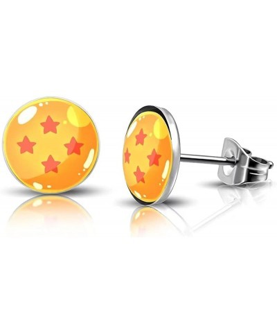 316L Surgical Stainless Steel Anime Earring Round Circle Button Stud Post Earrings 10MM silver $6.62 Earrings