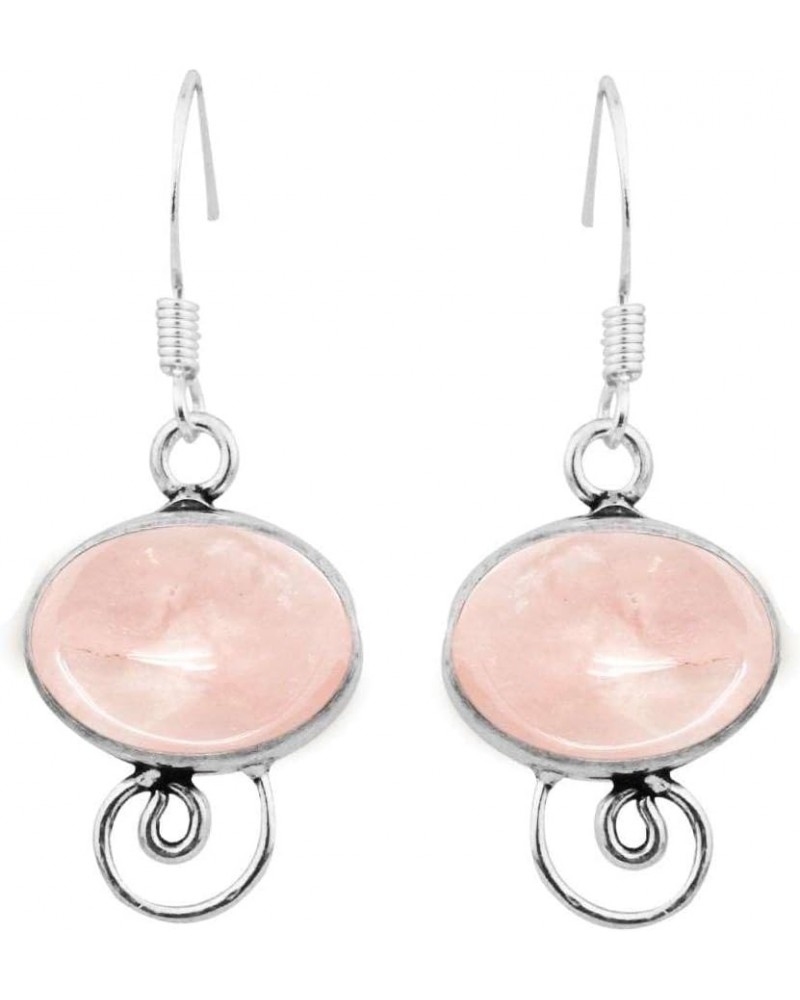 Gemstone Dangle Earrings For Women, Handmade Dangle Earrings For Women Rose Quartz $9.89 Earrings